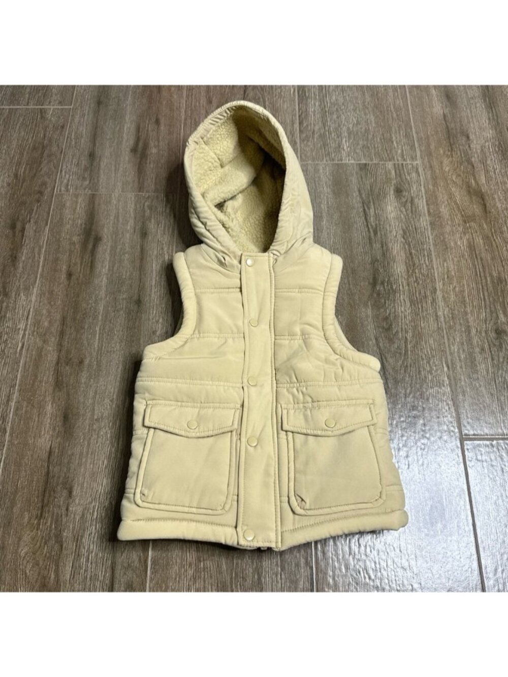 Tommy Bahama Hooded Puffer Vest Tan Sleeveless Jacket 4T 5T